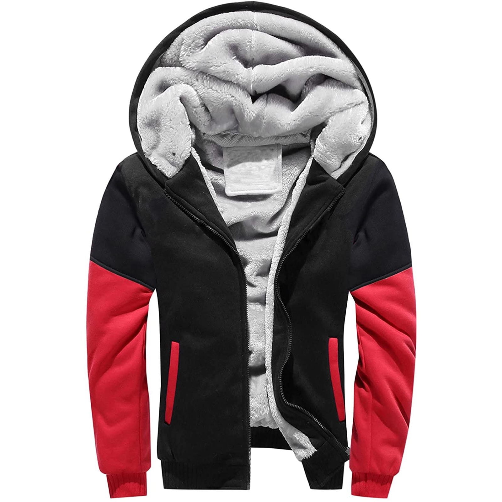 Men's Plus Size Sherpa Lined Zip Up Jacket