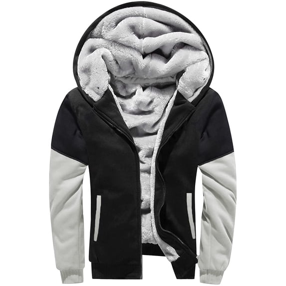 BadyminCSL Men Plus Size Sherpa Lined Fleece Hoodie Jacket Zipper Hooded Winter Fuzzy Sherpa Lined Camouflage Jackets