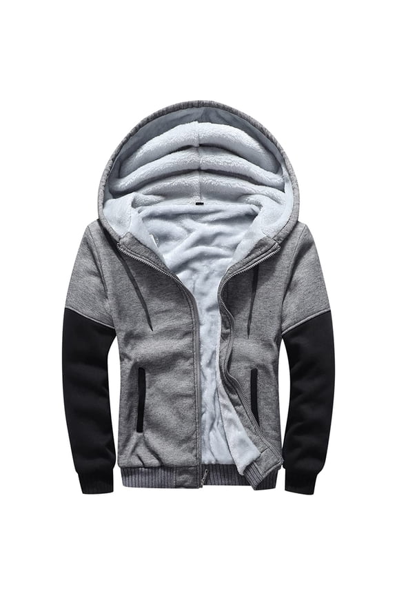 Men Plus Size Sherpa Lined Fleece Hoodie Jacket Zipper Hooded Winter Fuzzy Sherpa Lined Camouflage Jackets