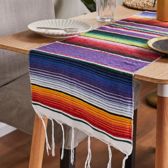 BadyminCSL Multifunctional Woven Throw Blanket Dual-Purpose Tablecloth Table Runner for Home Office and Outdoor Picnic Camping S