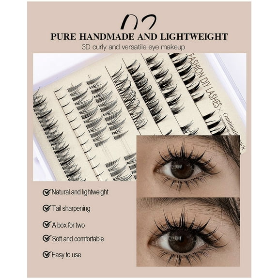 BadyminCSL Single Cluster False Eyelashes Mixed Simulation Dense DIY Eyelashes Segmented Grafting False Eyelashes