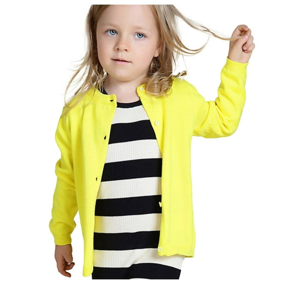 BadyminCSL Toddler Girl&boy Baby Infant Kids Autumn And Winter Sweater Candy Color Cardigan Solid Color Small Cardigan Children's Sweater