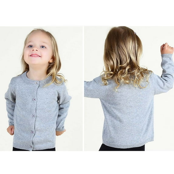 BadyminCSL Toddler Girl&boy Baby Infant Kids Autumn And Winter Sweater Candy Color Cardigan Solid Color Small Cardigan Children's Sweater