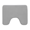 thumbnail image 1 of BadyminCSL U-Shape Non-Slip Toilet Mat, 16x20 in Soft Comfortable Absorbent Quick Dry Rug for Bathroom Gray, 1 of 6