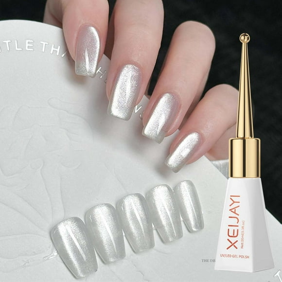 BadyminCSL White Ceramic Eye Nail Polish Glue Shining Stone Porcelain White Nail Polish Glue 10ml