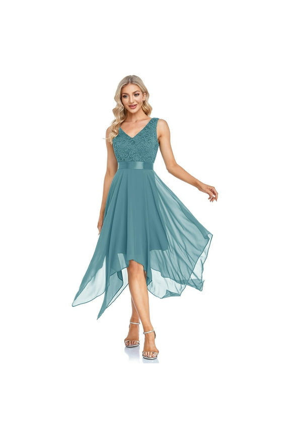 Women's Dress Formal Gowns Evening Dresses V-Neck Sleeveless Party Club Dress