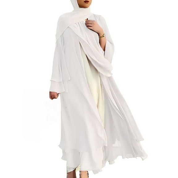 BadyminCSL Women's Loose Solid Color Large Long Sleeve Cardigan Dress Long Sleeve V-Neck Dress