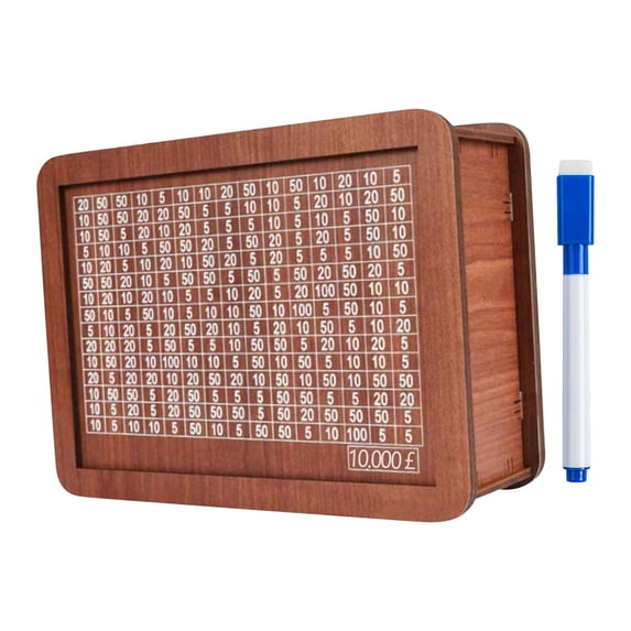 BadyminCSL Wooden Money Box with Money and Numbers with Counter Crafts Portable Storage Case Money Saving Box for Adults Child