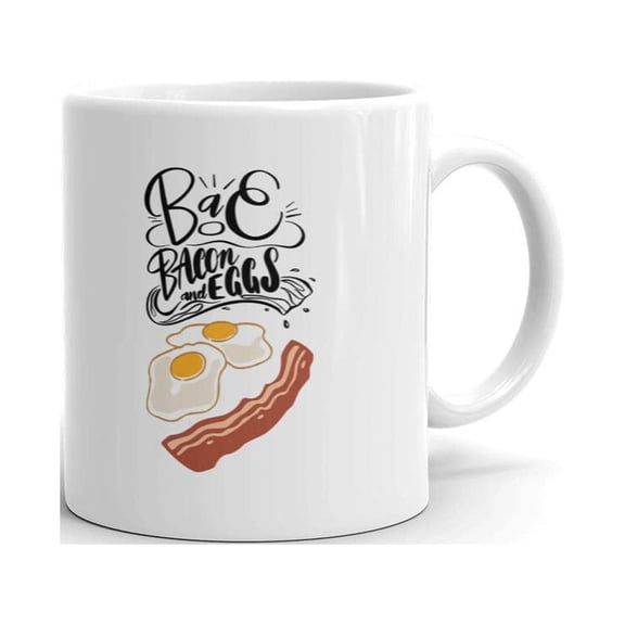 Bae Bacon and Eggs Coffee Tea Ceramic Mug Office Work Cup Gift 11 Oz