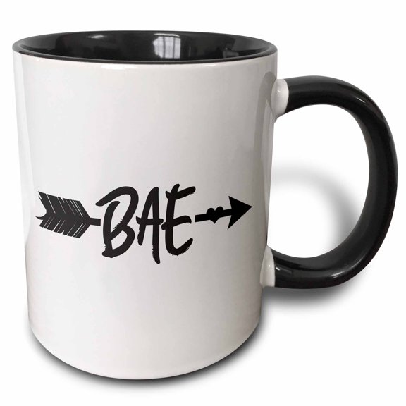 3drose, Bae Before Anyone Else Arrow, 11oz Two-tone Black Mug