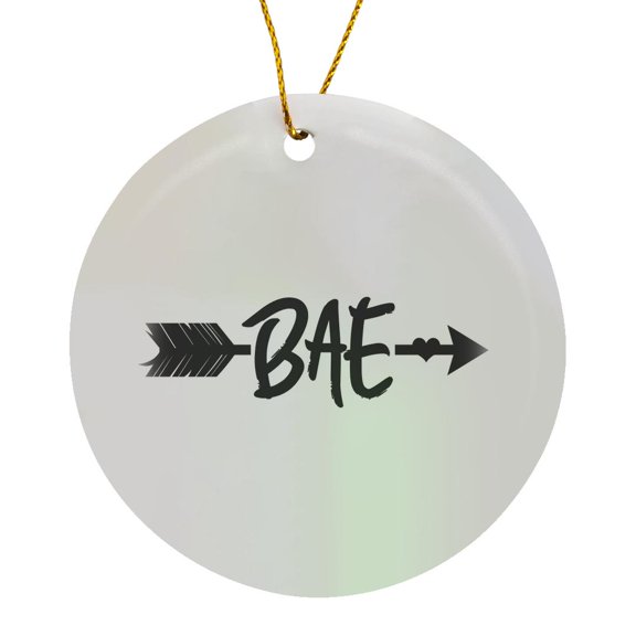 3drose, Bae Before Anyone Else Arrow, Circle Porcelain Ornament