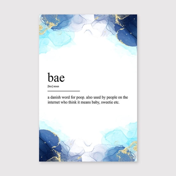 Bae Definition Aesthetic Wall Art – Blue Watercolor Minimal Canvas Print - 8x12 inches