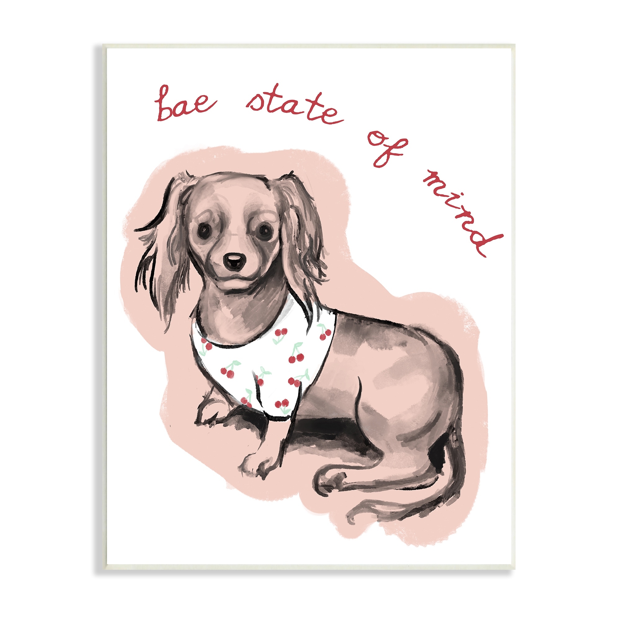 Bae State of Mind Phrase Chic Adorable Puppy 13 in x 19 in Framed Painting Art Print, by Stupell Home Décor