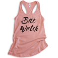 thumbnail image 1 of Bae Watch Tank Top, Ladies Racerback Tank Top, Beach Tank, Vacation Tank, Vacay Tank, Bae Tank, Pun Tank, Desert Pink, XX-Large, 1 of 3