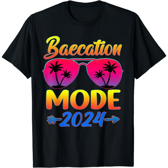 Baecation Mode 2024 Couples Trip Matching Vacation Glasses T-Shirt