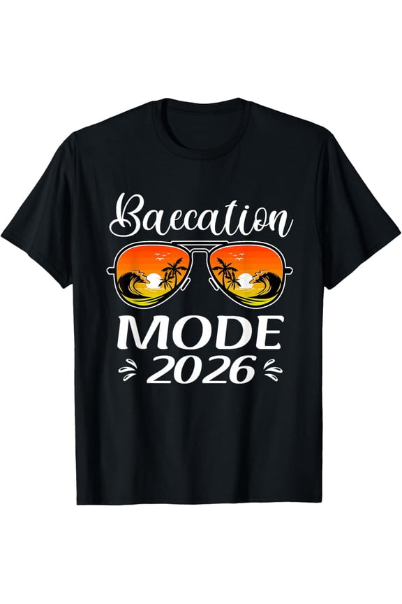 Baecation Mode 2026 Matching Couples Trip Beach Vacation T-Shirt- Classic Unisex 100% Cotton Crew Neck T-Shirt Breathable Casual Everyday Wear Affordable Graphic Free shipping t shirts