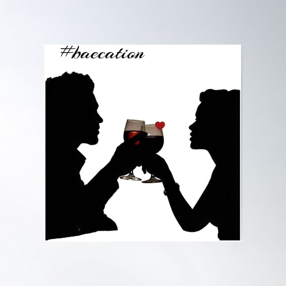 #Baecation Poster Wall Art, Modern Wall Decor, 16x16 UNFRAMED