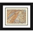 thumbnail image 1 of Baedeker 14x12 Black Ornate Wood Framed with Double Matting Museum Art Print Titled - Mont Tendre Region Switzerland - Baedeker 1921, 1 of 4