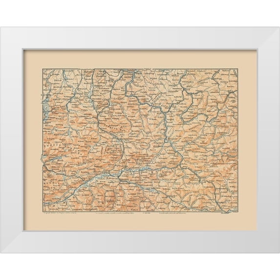 Baedeker 14x12 White Modern Wood Framed Museum Art Print Titled - Sthal Region Austria - Baedeker 1910