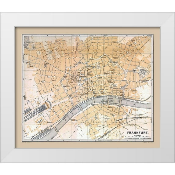 Baedeker 18x14 White Modern Wood Framed Museum Art Print Titled - Europe The Hague Scheveningen Netherlands