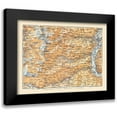 thumbnail image 1 of Baedeker 18x15 Black Modern Framed Museum Art Print Titled - Europe Swiss Italian Border Alps Switzerland Italy, 1 of 5