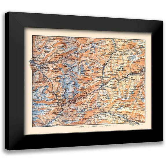 Baedeker 18x15 Black Modern Framed Museum Art Print Titled - Gadmen Switzerland - Baedeker 1921