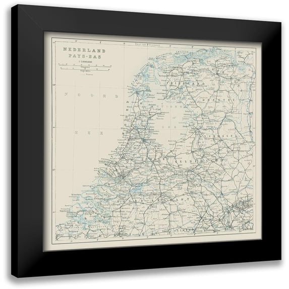 Baedeker 21x20 Black Modern Framed Museum Art Print Titled - Northern Netherlands Europe - Baedeker 1910
