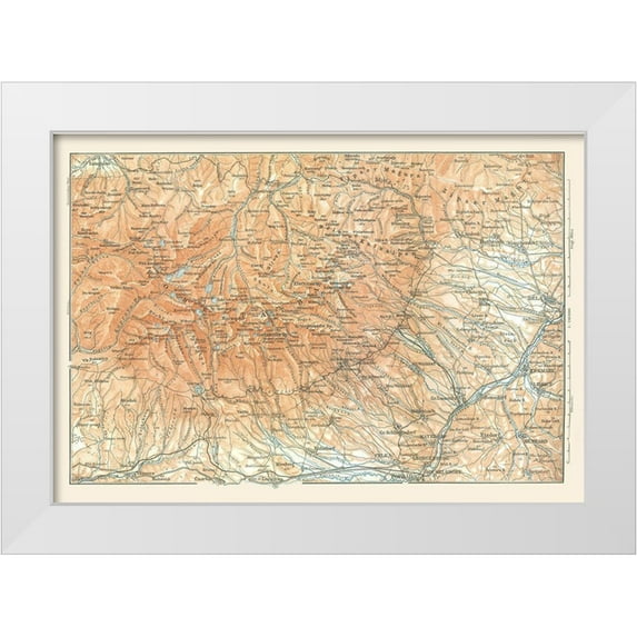 Baedeker 24x18 White Modern Wood Framed Museum Art Print Titled - Europe Hohe Tatra Poland Slovakia - Baedeker 1896