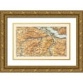 thumbnail image 1 of Baedeker 32x22 Gold Ornate Wood Framed with Double Matting Museum Art Print Titled - Zweisimmen Switzerland - Baedeker 1921, 1 of 4