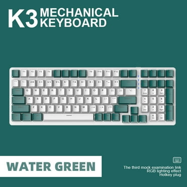 Baeitkot Computer Desktop Gaming Keyboard 100 Key Mechanical Keyboard Type-C Wired RGB LED Backlit Red Gaming Mech Keyboard on Clearance