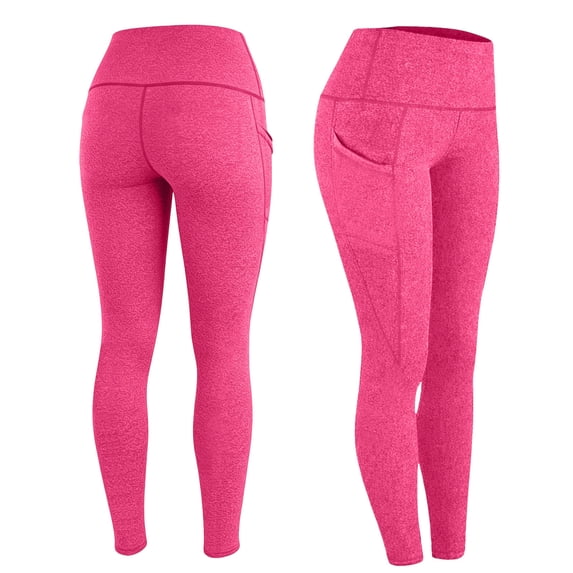 Baeitkot Summer Pants of Woman Women Workout Out Pocket Leggings Fitness Sports Running Yoga Pants Hot Pink XXXL