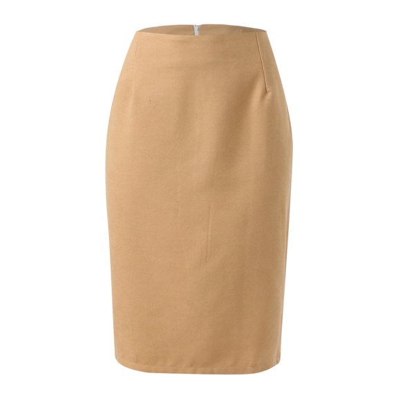 Baeitkot Women Summer Printed Dress Women's Fall And Winter High Waist Tight Knee Length Woolen Plaid Midi Skirt Khaki L