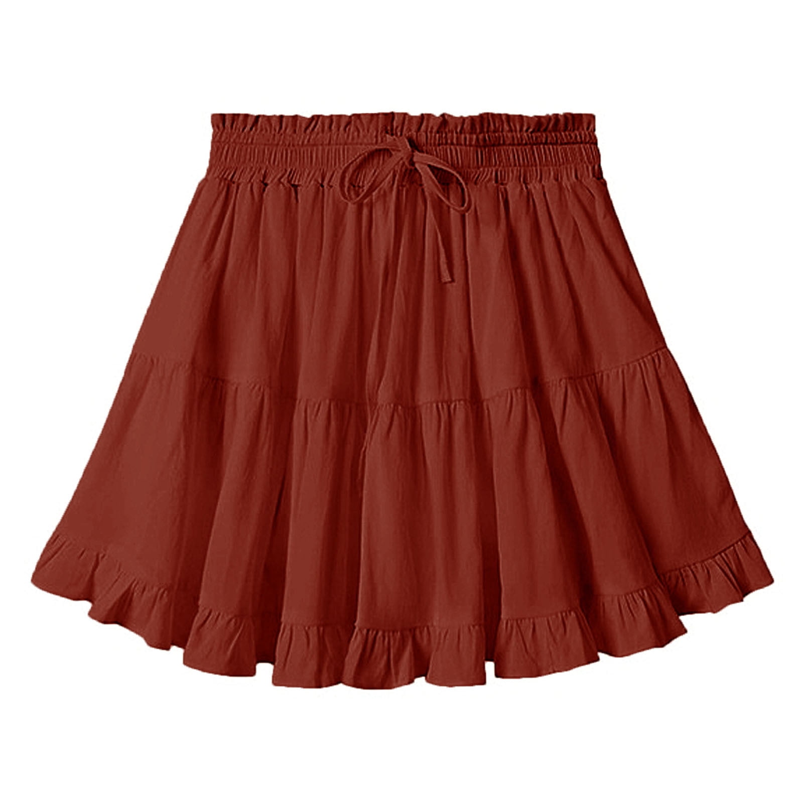 Baeitkot Womens Summer Loose Skirt Womens Summer Solid Color Elastic ...