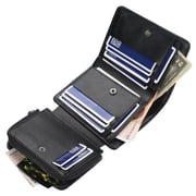 iMounTEK Men s Leather Wallet ID Card Holder Purse Trifold Clutch Money Zipper with ID Window 14 Credit Card 1 ID Card