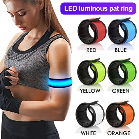 Baellert 6 Pcs LED Light Up Clap Wristband Glow In The Dark Clap Bracelet Running Arm Band Night Safety Cycling Walking Reflective Strips 3 Modes Wrist Light