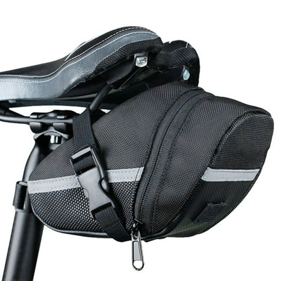 Baellert Bike Saddle Bag Zipper Large Capacity Canvas Bike Rear Seatpost Pannier Storage Pouch for Bicycle