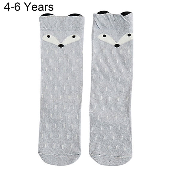 Baellert Fashion Baby Children Girls Fox Pattern Socks Soft Cotton Knee High Hosiery