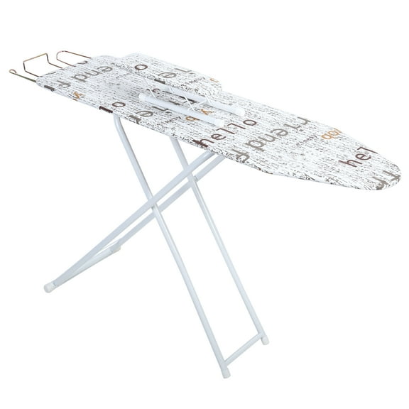 Baellsa Ironing Board, Heat Resistant Cover Iron Board with Wall Mount Hanger, Non-Slip Foldable Ironing Stand. Heavy Sturdy Metal Frame Legs Iron Stand(43 * 31 * 12 Inches) (White)