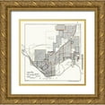 thumbnail image 1 of Baer 12x12 Gold Ornate Wood Framed with Double Matting Museum Art Print Titled - El Paso Texas - Baer 1906, 1 of 4
