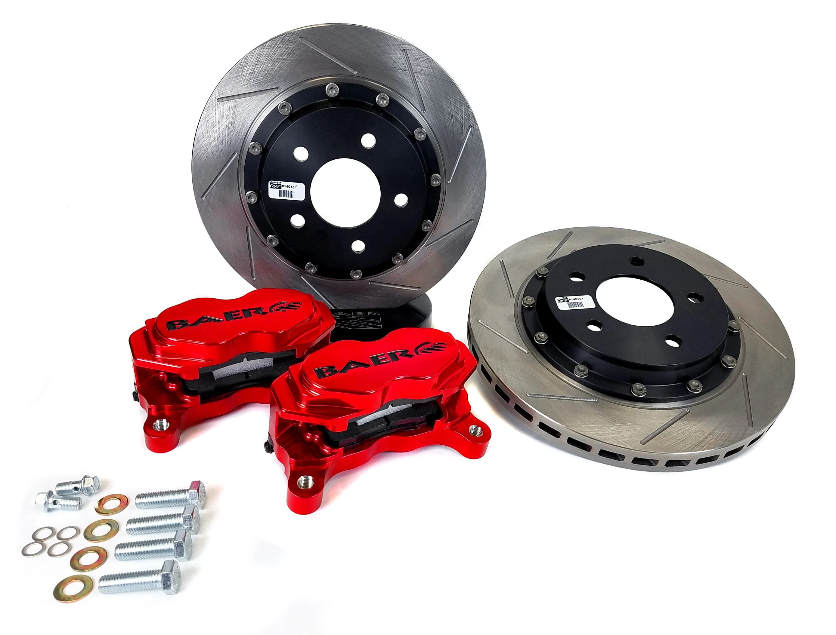 Baer Brakes 4261560FR 12" SS4+ Deep Stage 2.0 Front Brake Kit, Fire Red, Slot