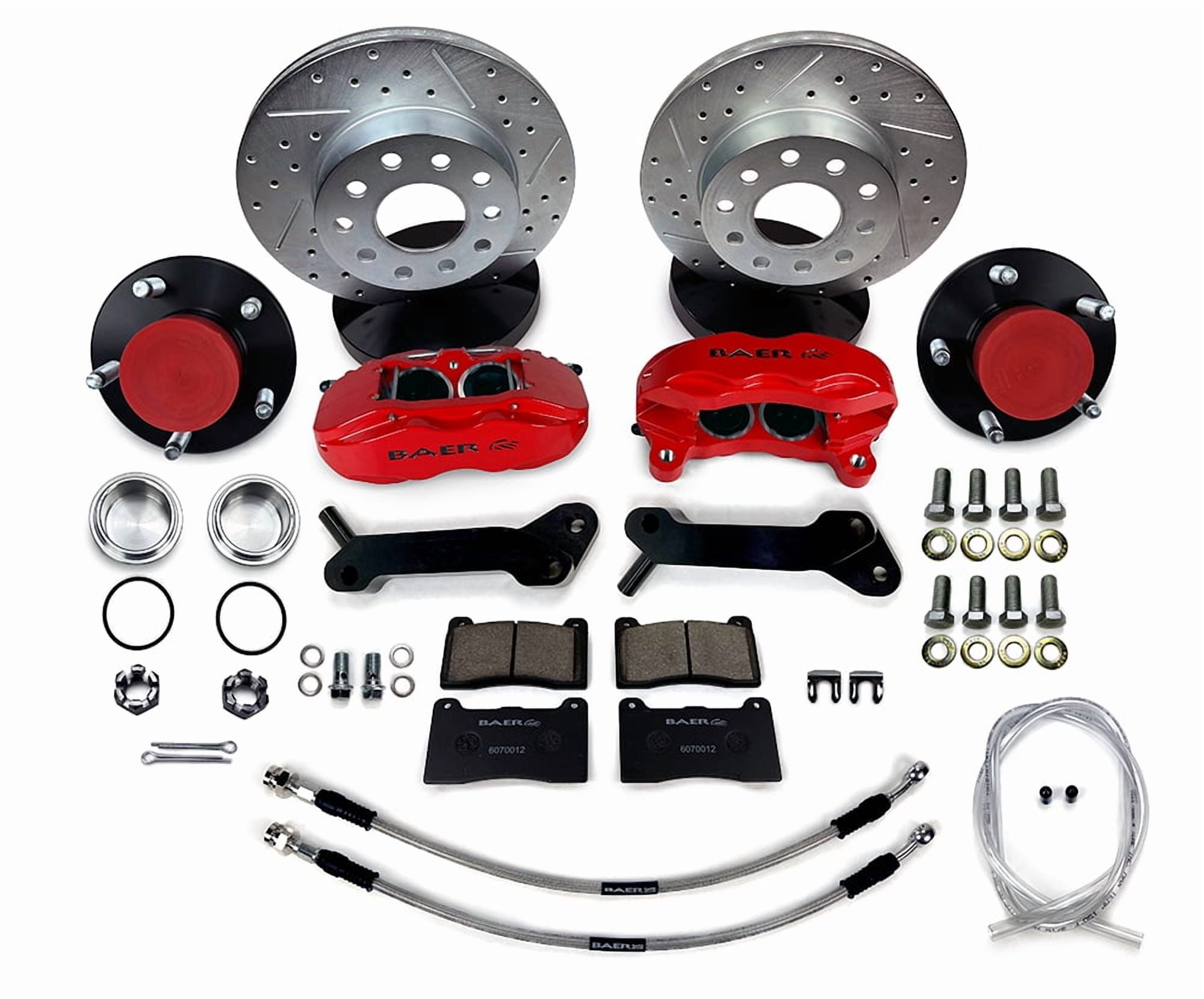 Baer Brakes 4261655FR 11" SS4 Alum Hub, Front Brake Kit, Fire Red, SDZ
