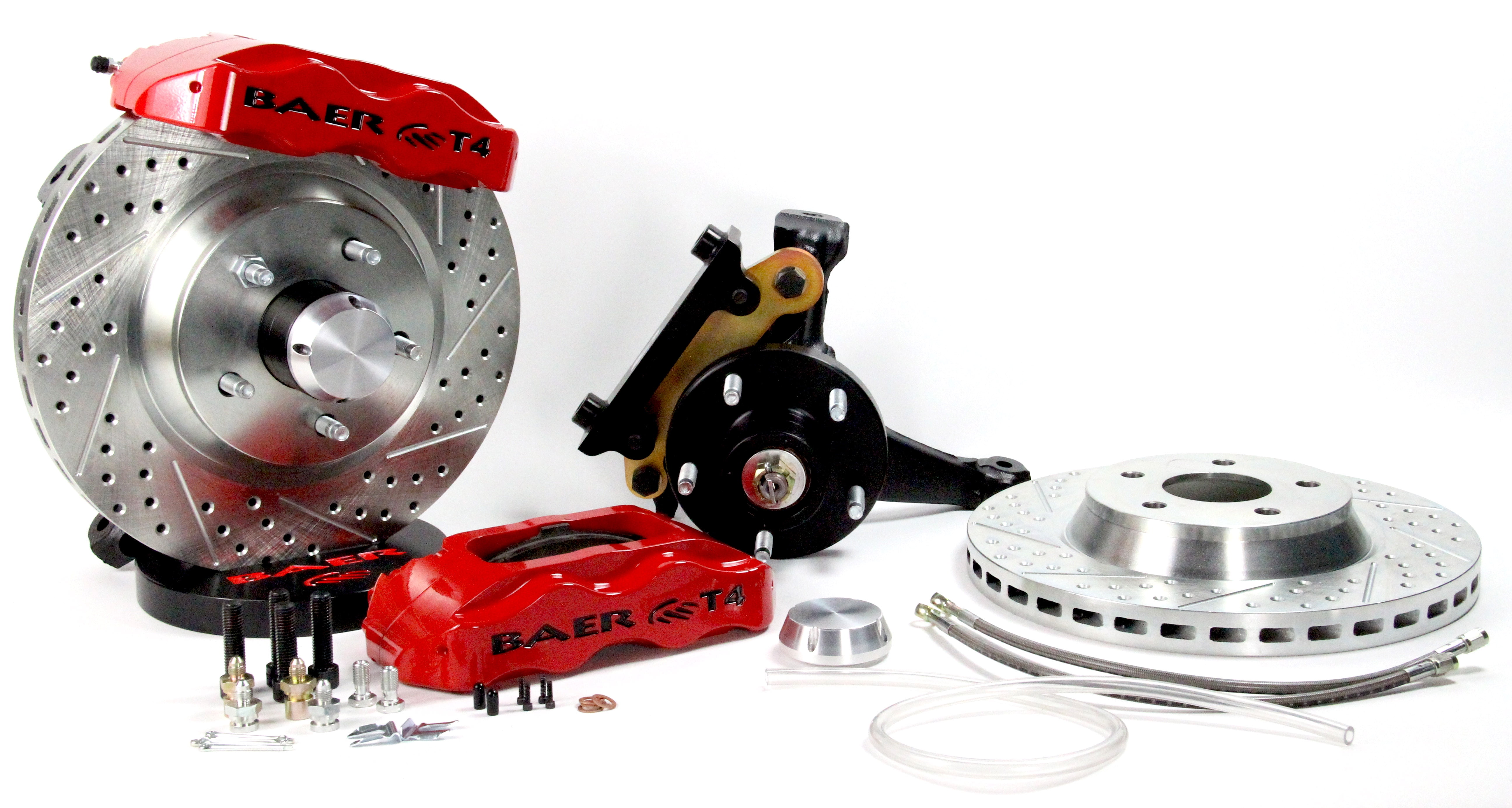 Baer Brakes 4301398CY 13" Track4 Front Brake Kit, Comp Yellow, SDZ, Std. Studs