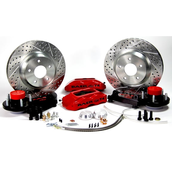Baer Brakes 4301401R 13" Track4 Front Brake Kit, Red, SDZ, Std. Studs