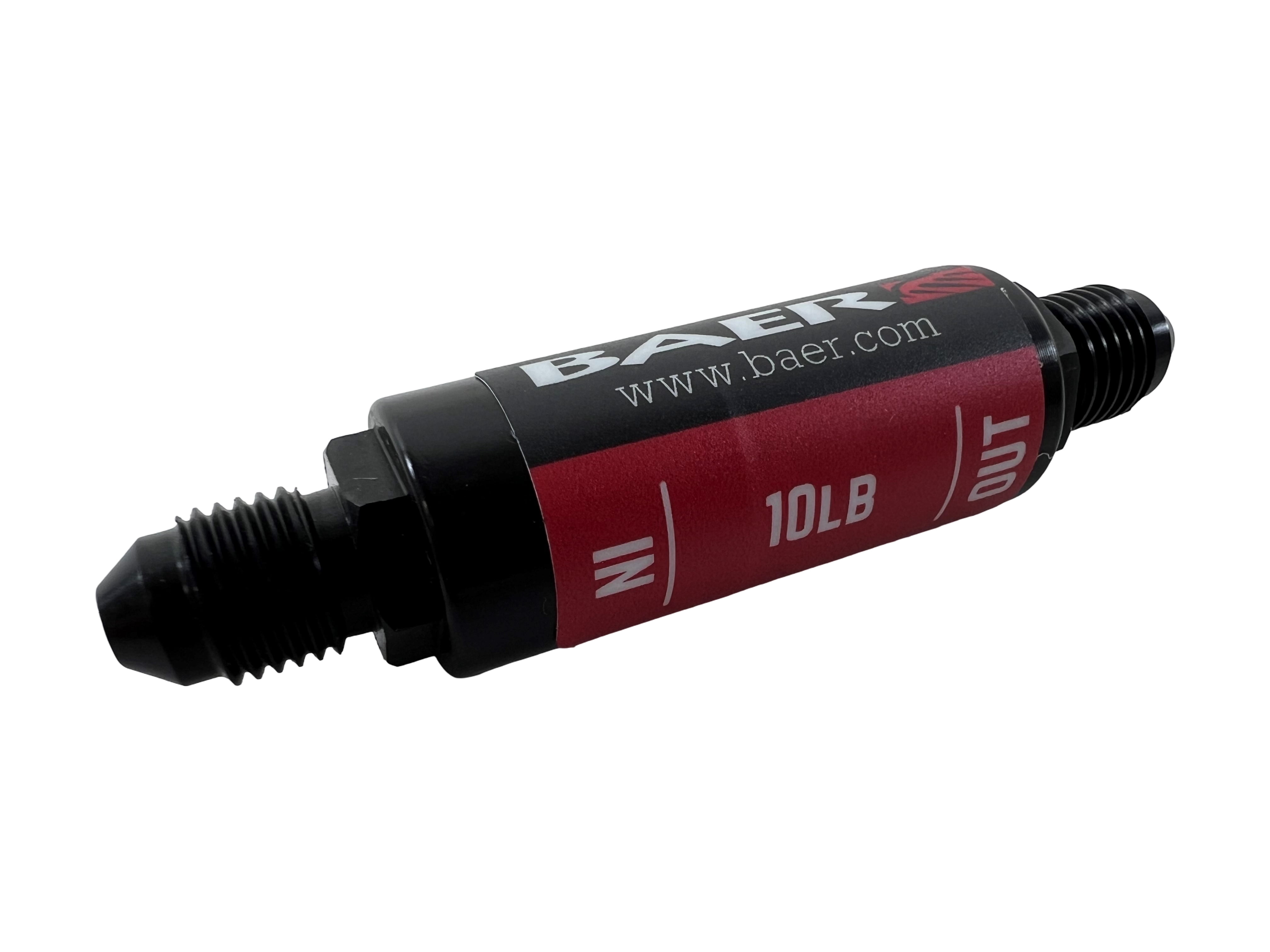 Baer Brakes 6805145 Pressure Residual Valve - 10LB, -3AN Fittings