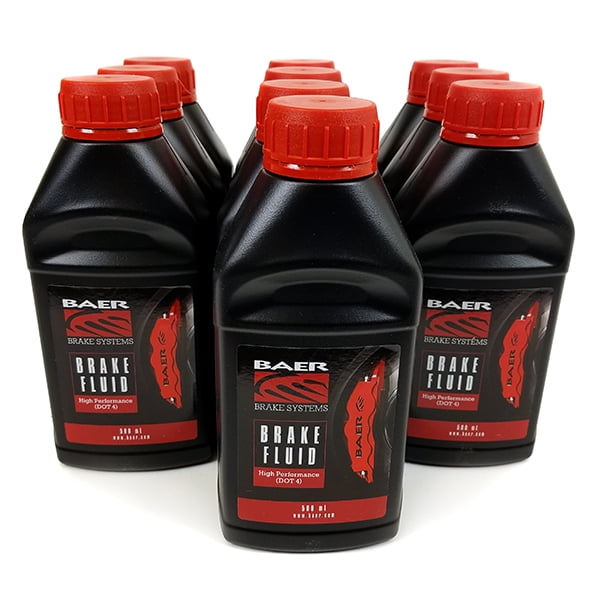 Baer Brakes DOT4 High Performance Brake Fluid, (16.9oz/500ml Bottle) 10 Pack