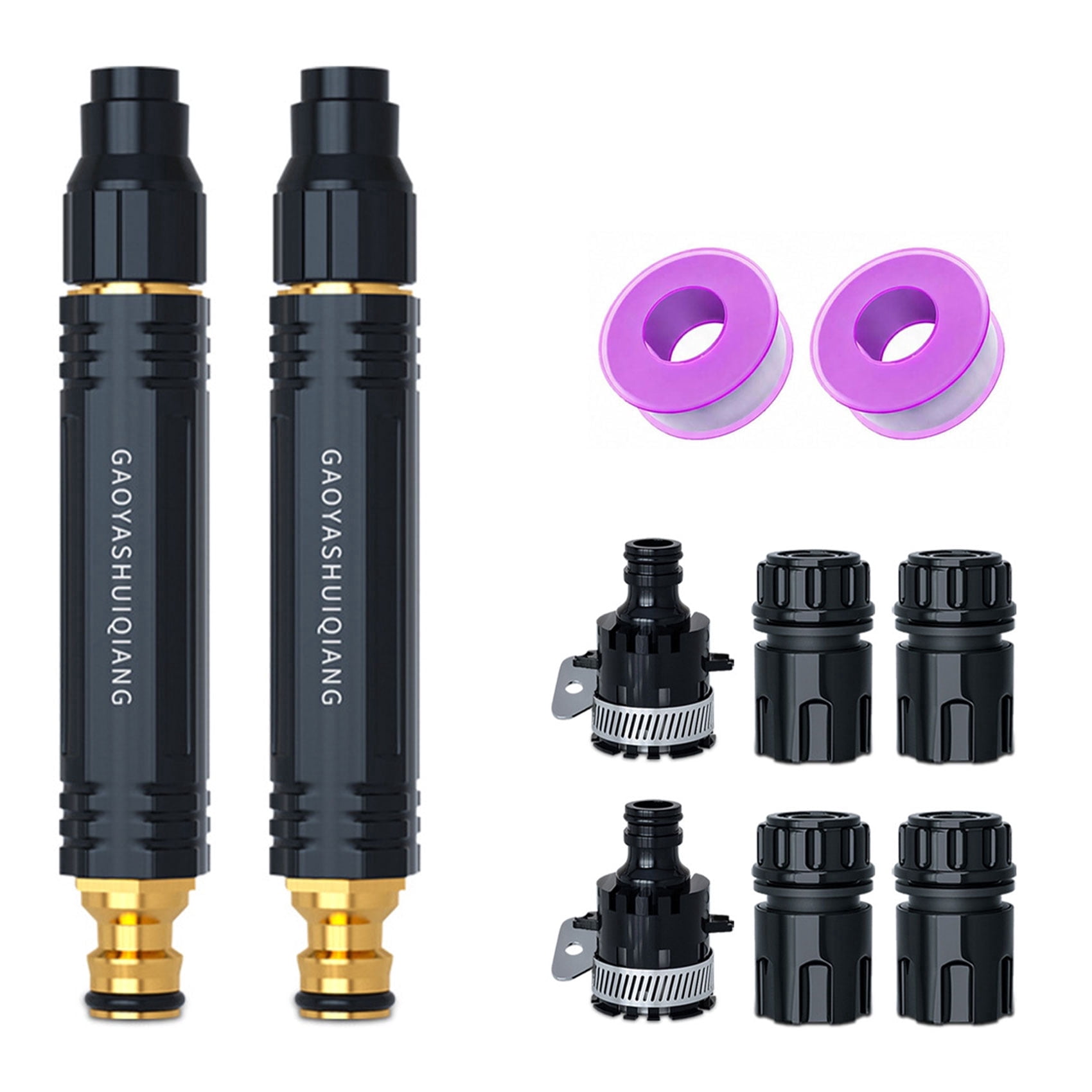 Baerionfig High Pressure Hose Nozzle for Garden Hose, Heavy Duty Metal Power Washer Jet Sprayer with 1/2 Inch Connectors, Adjustable Water Hose Nozzle