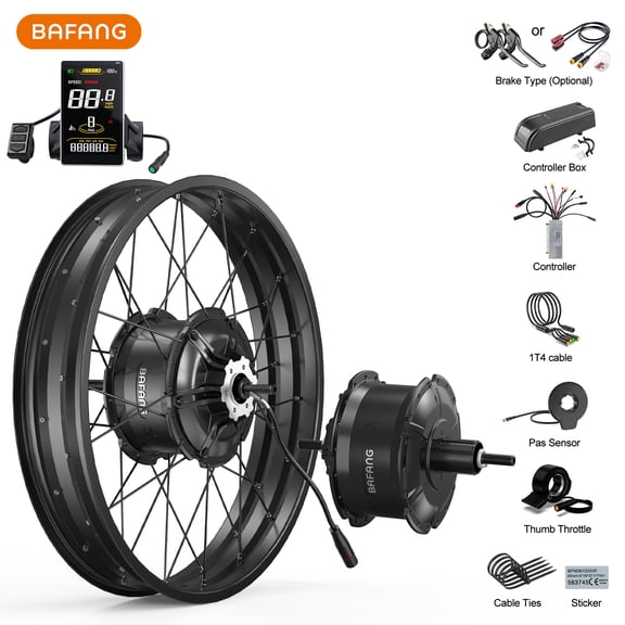 Bafang 48V 1000W Rear Hub Motor Ebike Conversion Kit - 20" SW2-M58 Display No Battery for 172-180mm Rear Dropout High Power E-Bike Kit