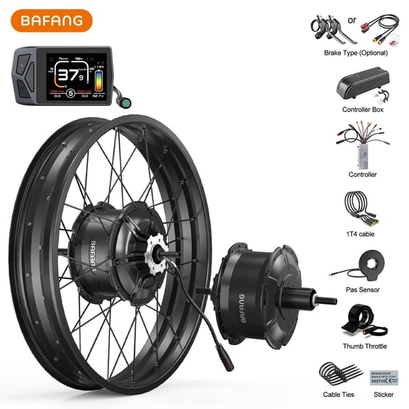 Bafang 48V 1000W Rear Hub Motor Ebike Conversion Kit - 26" EKD01 Display No Battery for 172-180mm Rear Dropout High Power E-Bike Kit