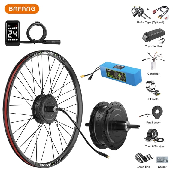 Bafang 48V 500W Front Hub Motor 700C E-Bike Conversion Kit UART Protocol with 48V10Ah Downtube Battery High-Performance Electric Bike Accessory