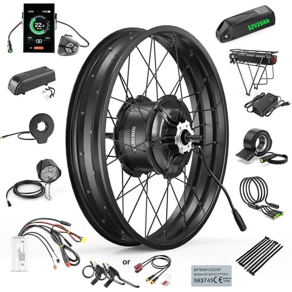 Bafang Ebike Conversion Kit 48V1000W20" Rear Wheel Cassette Hub Motor Electric Bike Accessories with 52V Ebike Battery(Display Optional)